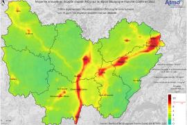 Dioxyde d'azote 2022 - Moyenne annuelle (OMS)