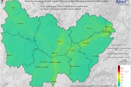 Dioxyde d'azote 2022 - Moyenne annuelle (UE)
