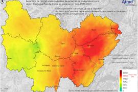 Ozone 2022 - AOT40 (sur 5 ans) (UE)